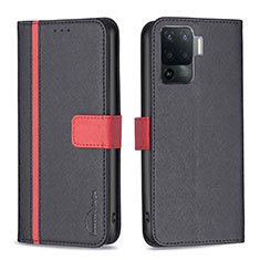 Custodia Portafoglio In Pelle Cover con Supporto B13F per Oppo F19 Pro Nero