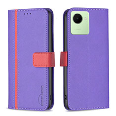 Custodia Portafoglio In Pelle Cover con Supporto B13F per Realme C30 Viola