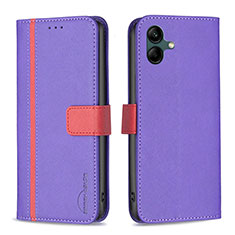 Custodia Portafoglio In Pelle Cover con Supporto B13F per Samsung Galaxy A04E Viola