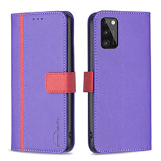 Custodia Portafoglio In Pelle Cover con Supporto B13F per Samsung Galaxy A41 Viola