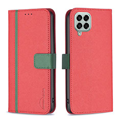 Custodia Portafoglio In Pelle Cover con Supporto B13F per Samsung Galaxy M33 5G Rosso