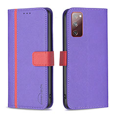 Custodia Portafoglio In Pelle Cover con Supporto B13F per Samsung Galaxy S20 FE 5G Viola