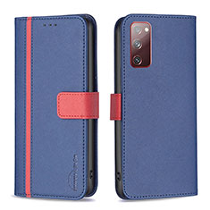 Custodia Portafoglio In Pelle Cover con Supporto B13F per Samsung Galaxy S20 Lite 5G Blu