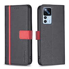 Custodia Portafoglio In Pelle Cover con Supporto B13F per Xiaomi Mi 12T Pro 5G Nero