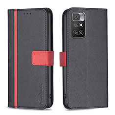 Custodia Portafoglio In Pelle Cover con Supporto B13F per Xiaomi Redmi 10 (2022) Nero