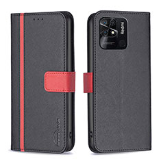 Custodia Portafoglio In Pelle Cover con Supporto B13F per Xiaomi Redmi 10 Power Nero