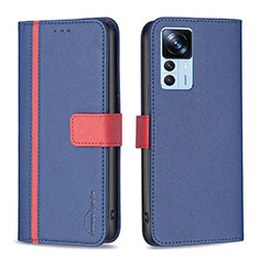 Custodia Portafoglio In Pelle Cover con Supporto B13F per Xiaomi Redmi K50 Ultra 5G Blu