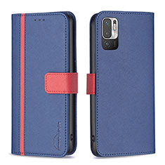 Custodia Portafoglio In Pelle Cover con Supporto B13F per Xiaomi Redmi Note 10 5G Blu