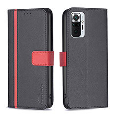 Custodia Portafoglio In Pelle Cover con Supporto B13F per Xiaomi Redmi Note 10 Pro 4G Nero