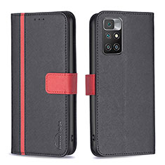 Custodia Portafoglio In Pelle Cover con Supporto B13F per Xiaomi Redmi Note 11 4G (2021) Nero