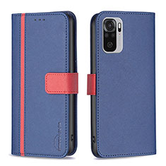 Custodia Portafoglio In Pelle Cover con Supporto B13F per Xiaomi Redmi Note 11 SE India 4G Blu