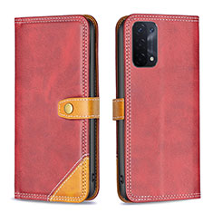 Custodia Portafoglio In Pelle Cover con Supporto B14F per OnePlus Nord N200 5G Rosso