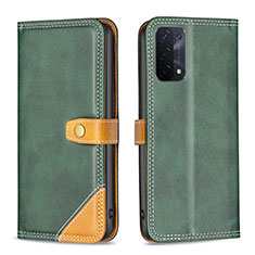 Custodia Portafoglio In Pelle Cover con Supporto B14F per Oppo A54 5G Verde