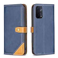 Custodia Portafoglio In Pelle Cover con Supporto B14F per Oppo A93 5G Blu