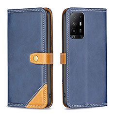 Custodia Portafoglio In Pelle Cover con Supporto B14F per Oppo A95 5G Blu