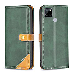 Custodia Portafoglio In Pelle Cover con Supporto B14F per Realme C12 Verde