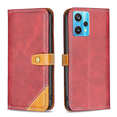 Custodia Portafoglio In Pelle Cover con Supporto B14F per Realme Narzo 50 Pro 5G Rosso