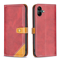 Custodia Portafoglio In Pelle Cover con Supporto B14F per Samsung Galaxy A04 4G Rosso