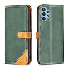 Custodia Portafoglio In Pelle Cover con Supporto B14F per Samsung Galaxy A32 5G Verde