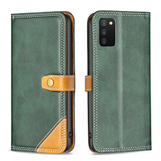 Custodia Portafoglio In Pelle Cover con Supporto B14F per Samsung Galaxy M02s Verde