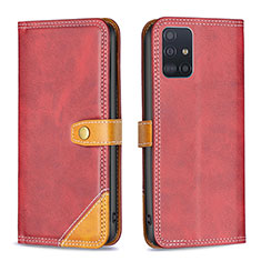 Custodia Portafoglio In Pelle Cover con Supporto B14F per Samsung Galaxy M40S Rosso