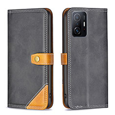 Custodia Portafoglio In Pelle Cover con Supporto B14F per Xiaomi Mi 11T 5G Nero