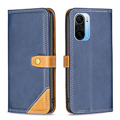 Custodia Portafoglio In Pelle Cover con Supporto B14F per Xiaomi Mi 11X Pro 5G Blu