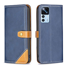 Custodia Portafoglio In Pelle Cover con Supporto B14F per Xiaomi Mi 12T 5G Blu