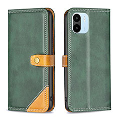 Custodia Portafoglio In Pelle Cover con Supporto B14F per Xiaomi Poco C50 Verde