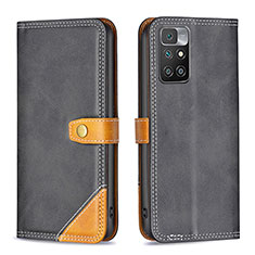 Custodia Portafoglio In Pelle Cover con Supporto B14F per Xiaomi Redmi 10 (2022) Nero