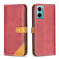 Custodia Portafoglio In Pelle Cover con Supporto B14F per Xiaomi Redmi 10 5G Rosso