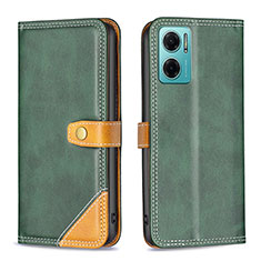 Custodia Portafoglio In Pelle Cover con Supporto B14F per Xiaomi Redmi 10 5G Verde