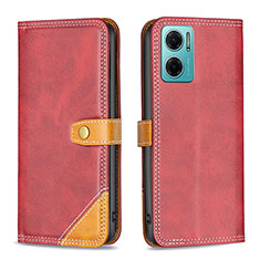 Custodia Portafoglio In Pelle Cover con Supporto B14F per Xiaomi Redmi 11 Prime 5G Rosso