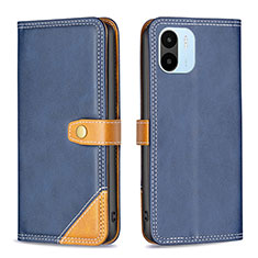 Custodia Portafoglio In Pelle Cover con Supporto B14F per Xiaomi Redmi A2 Blu