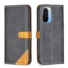 Custodia Portafoglio In Pelle Cover con Supporto B14F per Xiaomi Redmi K40 Pro 5G Nero