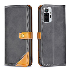 Custodia Portafoglio In Pelle Cover con Supporto B14F per Xiaomi Redmi Note 10 Pro 4G Nero