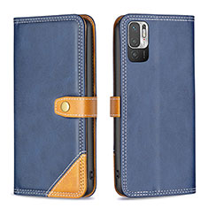 Custodia Portafoglio In Pelle Cover con Supporto B14F per Xiaomi Redmi Note 11 SE 5G Blu