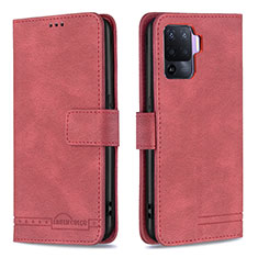 Custodia Portafoglio In Pelle Cover con Supporto B15F per Oppo A94 4G Rosso