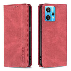 Custodia Portafoglio In Pelle Cover con Supporto B15F per Realme 9 4G Rosso