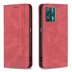 Custodia Portafoglio In Pelle Cover con Supporto B15F per Realme 9 Pro 5G Rosso