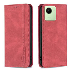 Custodia Portafoglio In Pelle Cover con Supporto B15F per Realme C30s Rosso