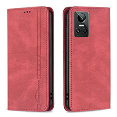 Custodia Portafoglio In Pelle Cover con Supporto B15F per Realme GT Neo3 5G Rosso