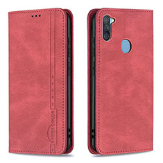 Custodia Portafoglio In Pelle Cover con Supporto B15F per Samsung Galaxy A11 Rosso