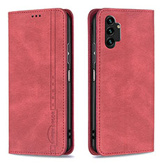 Custodia Portafoglio In Pelle Cover con Supporto B15F per Samsung Galaxy A13 4G Rosso