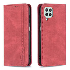 Custodia Portafoglio In Pelle Cover con Supporto B15F per Samsung Galaxy A22 4G Rosso