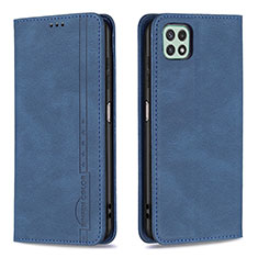 Custodia Portafoglio In Pelle Cover con Supporto B15F per Samsung Galaxy A22s 5G Blu