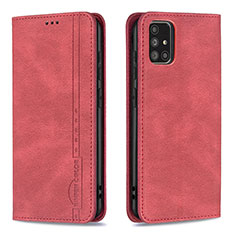 Custodia Portafoglio In Pelle Cover con Supporto B15F per Samsung Galaxy A71 4G A715 Rosso