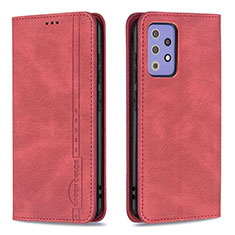 Custodia Portafoglio In Pelle Cover con Supporto B15F per Samsung Galaxy A72 4G Rosso