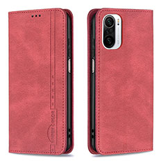 Custodia Portafoglio In Pelle Cover con Supporto B15F per Xiaomi Mi 11i 5G Rosso