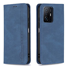 Custodia Portafoglio In Pelle Cover con Supporto B15F per Xiaomi Mi 11T 5G Blu